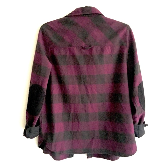 (SOLD) ROOTS Flannel Buffalo Shirt Elbow Patches M - Picture 3 of 5